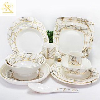 Skyline Design Melamineware Dinnerware Plates, Bowls, Cup, Ricepoon (SKYLINE-X)