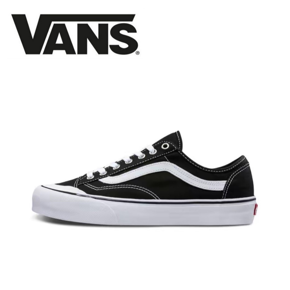 【100%Original】Vans Style 36 Sf Low Top Sneakers Unisex Black White Canvas VN0A3MVLY28