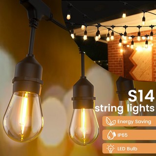 IN Stock COD S14 String Lights Outdoor Waterproof IP65 led light bulb 10M/14.63M/20M/30M LED lights