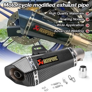 38-51mm Akrapovic Slant Exhaust Pipe Motorcycle Exhaust Pipe Stainless Steel CanisterPipe Tailpipe