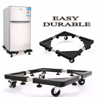4 Foot Wheel Adjustable Washing Machine Base Refrigerator Holder Round Tube Type Bracket Stand