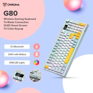 ONIKUMA G80 Mechanical Gaming Keyboard RGB 2.4G Bluetooth 94Keys Tri-Mode Wireless/Wired PC Laptop