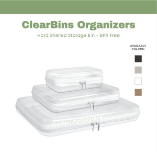 ClearBins Hard Shelled Clear Organizers BPA Free/Nontoxic Waterproof and Durable