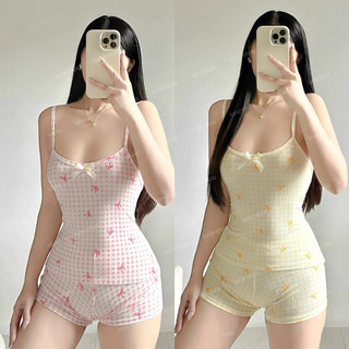 AMY Coordinates Ribbon Coquette Terno Panties Short Sleeveless Top
