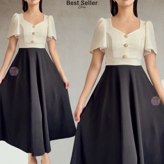 BSD Best Seller Dress Laura (XS-XXL) Puff Sleeves Maxi Dress  Casual Womenswear