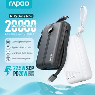 Rapoo RH20m Pro/RH20ms Pro 20000mAh Powerbank Built In Cable 22.5W Super Fast Charge Ultra-Compact