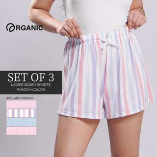 Organic Ladies Boxer Shorts 3pcs Random Colors Boxer shorts for Womens Pantulog Pink