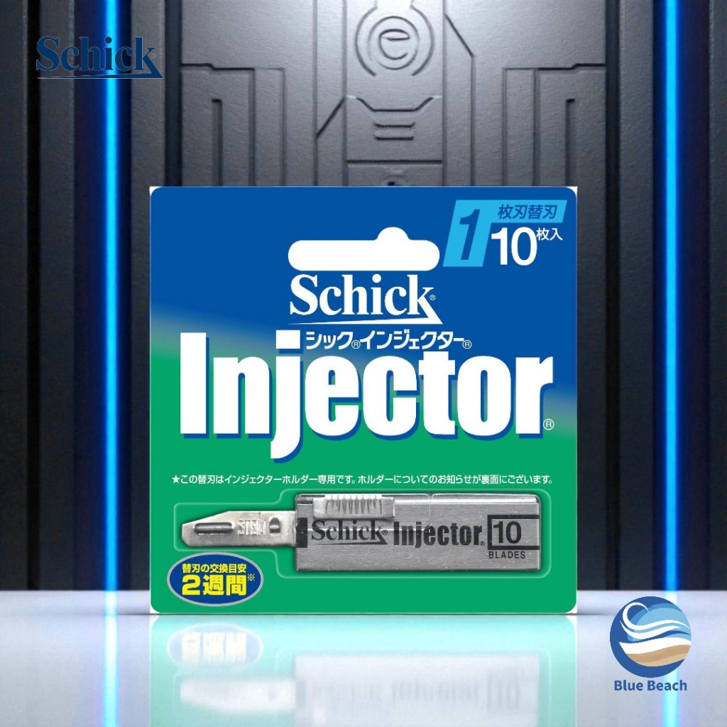Schick Injector Blades 10pcs/ใบมีดโกนใบเดียว/โกนหนวดคลาสสิก/สะอาดเรียบเนียน/Injector/Japan
