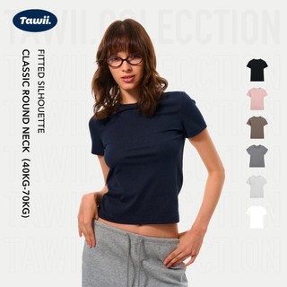 Tawii.Tshirt for woman Round Neck Women top Plain shirt Basic top Korean style Pink top 70KG
