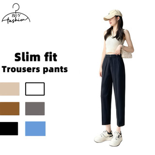 B&Y fashion Women's Suit Pants M-3XL Casual Straight High-Waisted Slim Suit Trousers Pants For Women