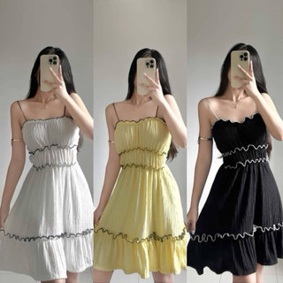 SLS Brenda Mini Dress Special Bark Crepe Fabric Xs to Medium Frames Model Height 5’0 Flat