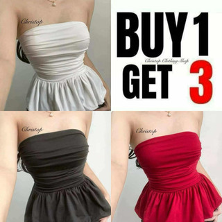 BUY 1 GET 3 (TOTAL 3PCS) ALIYA TUBE HANGIN PLAIN CASUAL CROPTOP WOMENSWEAR