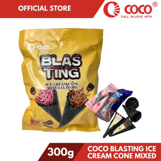 COCO Blasting Ice Cream Cone Chocolate mix flavors  - 25-27 Piece Pack, 300 Grams -two flavors Straw