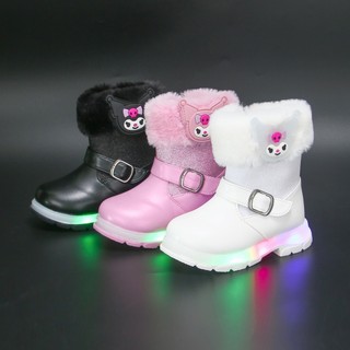 Maxi kids shoes LED rubber boots for kids girl korumi light up ankle zip boots for kids size 21-35