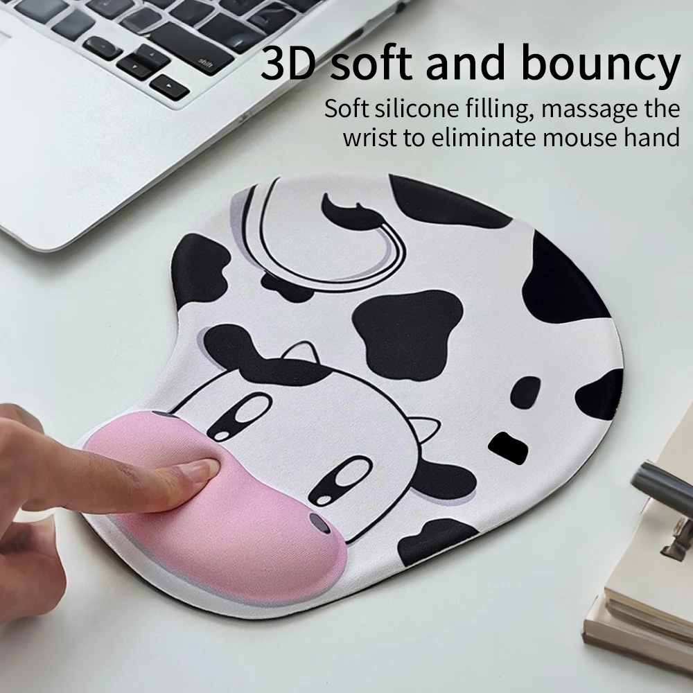 Silicone Wrist Rest 3D Massage Mouse Pad w/ Anti-Slip Base, Memory Foam Support for Office & Gaming