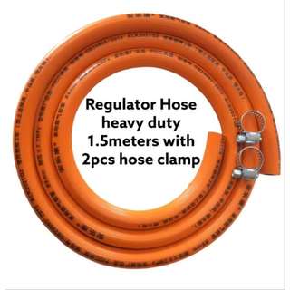 Orange individually packaged gas pipe, 1.5 meters, with 2 buckles