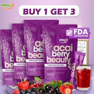 【Buy 1 Get 3】Acai Berry Weekit7 Beauty Powder Juice FDA Organic Whitening  Detox Healthy Anti-agin