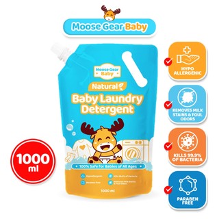 Moose Gear Baby Laundry Liquid Detergent 1000ml (Powder Scent) Hypoallergenic Antibacterial 1PACK