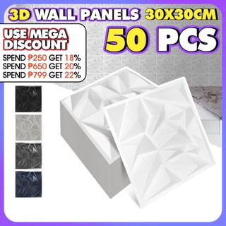50Pc Pvc Wall Panel 3D Wallpaper Wall Design Decor Home Living Room Aesthetic Backround Wall Sticker