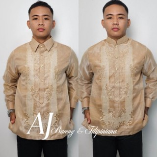 Men's modern Barong tagalog moccah Geena lining