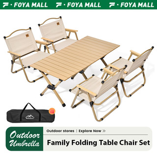 Camping table, camping chairs, camping set for 2-4 people Folding tables and chairs With Storage Bag