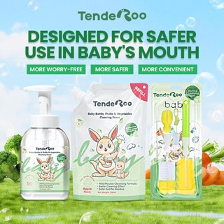 TenderRoo Baby Bottle&Veggie Cleaner No Residue, Apple Flavor Safe for Newborns & Food (50ml/Refill)