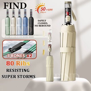 FIND High-Quality Automatic Umbrella 80 ribs Storm-Resistant For Sun and Rain Large Umbrella Folding