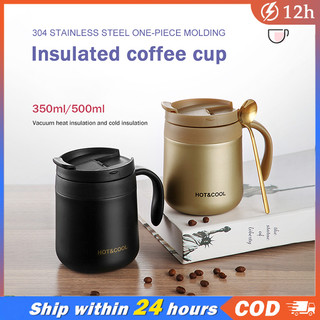 350ml/500ml Coffee Mug with Cover Stainless Steel Coffee Mug Tumbler lnsulated Coffee Cup Tea Cup