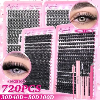 Eyelash Extension Set 40D+80D, Free to Make Cat's Eye Doll  9-16mm Mixed Style and Thickened Style