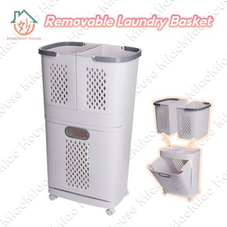 Removable Laundry Basket With Wheels Classification Thickened Storage Rack  Household Storage Bucket