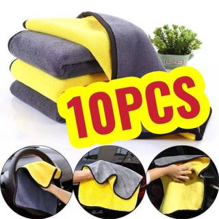 10PCS double-sided thick towel 25*25cm home car coral fleece super absorbent towel hand towel