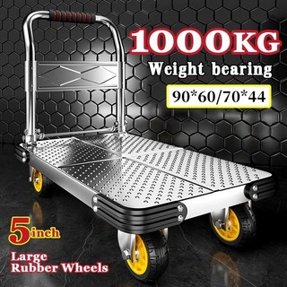 Strong Thick Steel Trolley Portable 1000KG Hand Truck Foldable Trolley