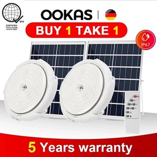 OOKAS Solar Light Indoor Light LED Solar Ceiling Light Waterproof With Remote