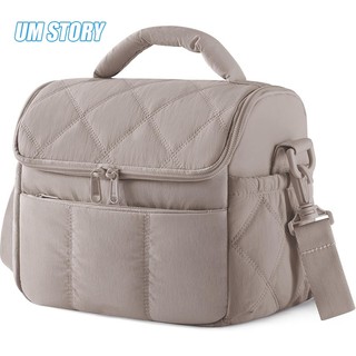 Insulated Reusable Lunch Bags for Women, Cute Quilted Lightweight Puffy Padded Waterproof Lunch Tote