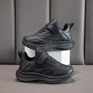 Kids sports shoes black student running shoes dirt resistant anti slip wear-resistant kids shoes