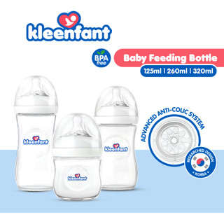 BabyPal Kleenfant Baby Feeding Bottle,Nipple Wide Neck Leak-Proof  BPA-Free Anti-Colic Soft Silicone
