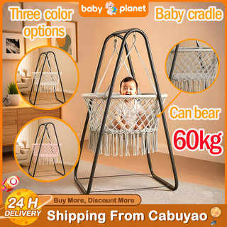Duyan for Baby with Metal Stand Full Set Heavy Duty Cotton Rocking Cradle Hanging Bassinet Baby Bed