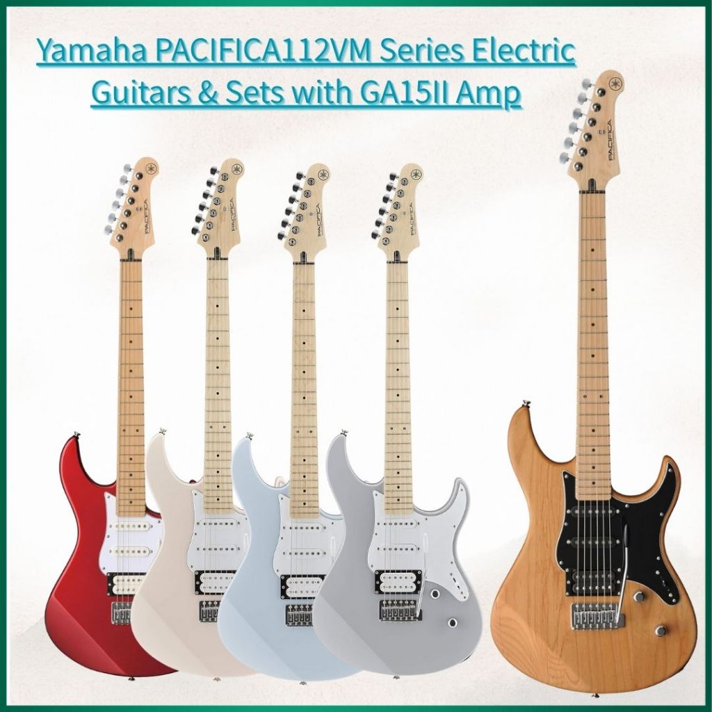 Yamaha PACIFICA112VM Electric Guitar Series & GA15II Amp Set with Soft Case