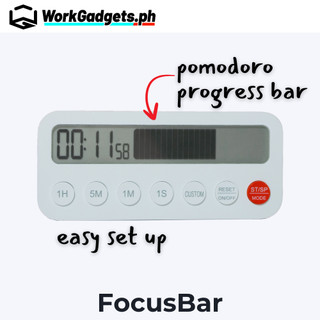 WG FocusBar – Pomodoro Technique Timer, Clock, Productivity, Workouts | WorkGadgets.ph Focus Bar