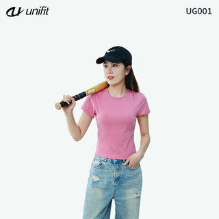 UNIFIT Slim Fit Women's Shorts Sleeved Round Neck T-Shirt Waist Line Show Waist Slimness UG001