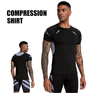 Mens Compression Shirt Quick Dry High Elastic Breathable Drifit Gym Running Sport Fitness Basketball