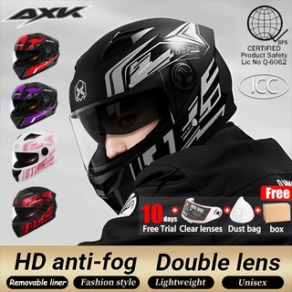 On Hand!AXK Helmet Motorcycle Full Face Helmet for Motorcycle for Women and Men Full Helmet with ICC