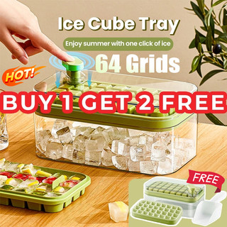 64PC Ice Cube Molder With Cover Ice Cube Tray Ice Cube Maker Machine For Freezer Silicone Ice Molder