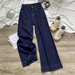 PLUS SIZE Pants Long jeans blue denim baggy straight Wide-leg loose Korean highwaist casual bigsize