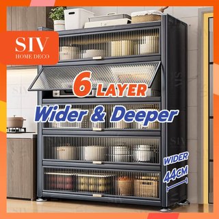 【Extra Thick】SIV 3-6 Tier Storage Rack With Doors – Multi-Layer  Metal Kitchen Cabinet Organize
