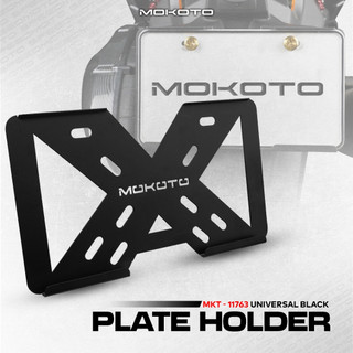 MOKOTO METAL PLATE HOLDER BLACK MKT-11763 PLATE NUMBER HOLDER W/ MOKOTO DESIGN UNIVERSAL MOTORCYCLE