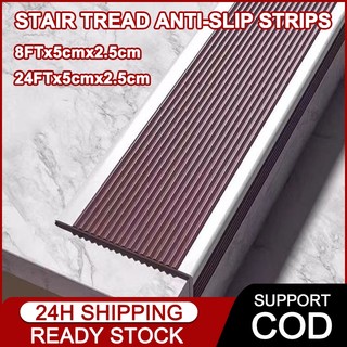 Anti Slip Strip 8/24FT L-type PVC Rubber Stair Nosing Self-Adhesive Stair Edge Protect For adhesives