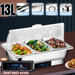 13LElectric Chafing Dishes Buffet Set  Stainless Steel food warmer with Temperature Control