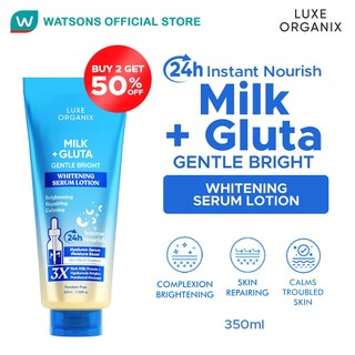 LUXE ORGANIX  Milk + Gluta Whitening Serum Lotion 350ml [ Buy 2, Get 50% Off ]