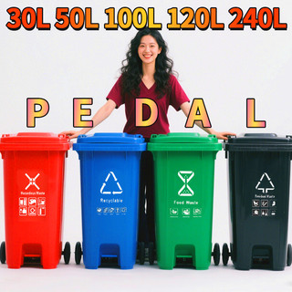 Trash Bin 30/50/100/120/240L Big Outdoor Sanitation Impact Resistan Garbage Bin Can With Solid Wheel